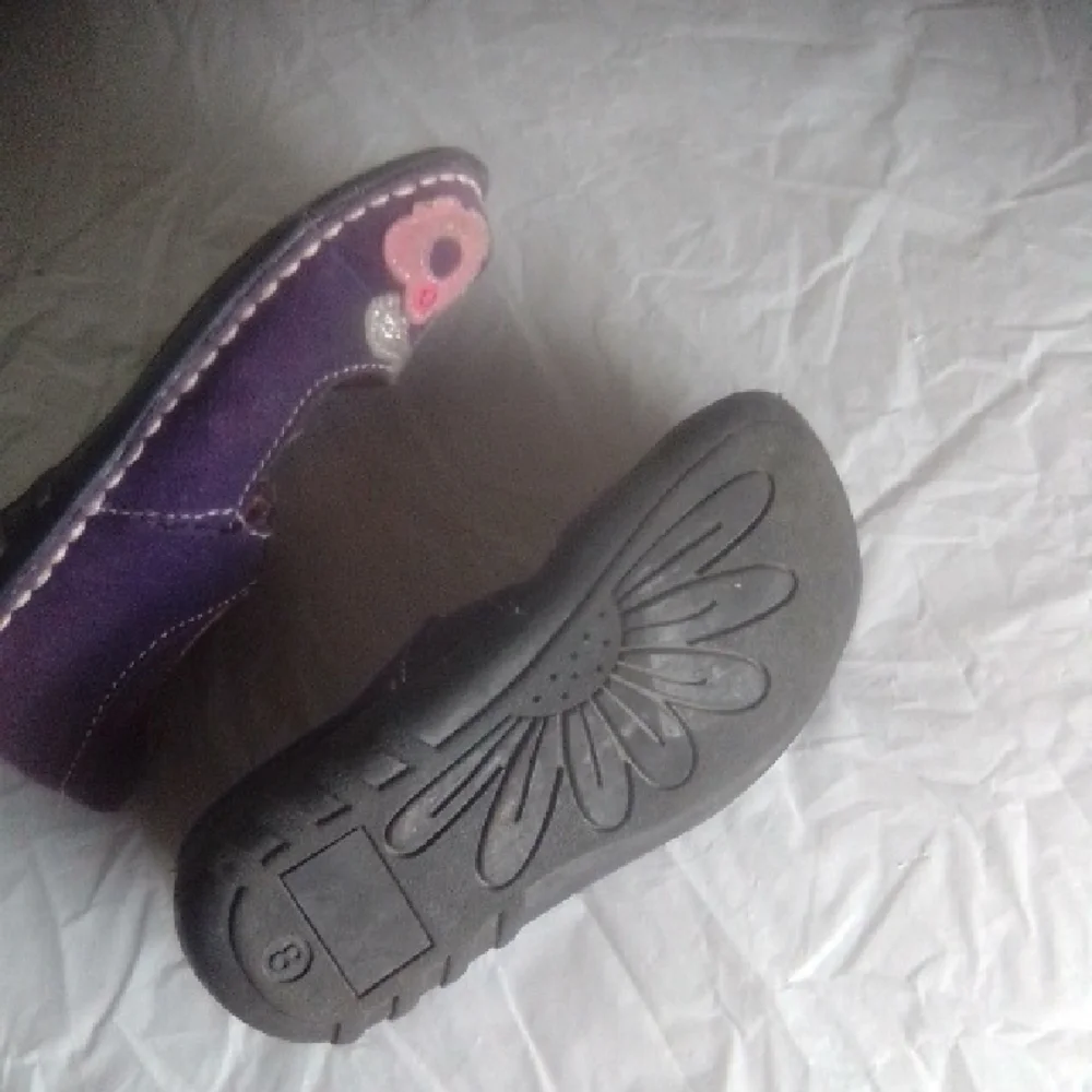 L.A UNDERGROUN Purple Kids Shoes with Floral Design